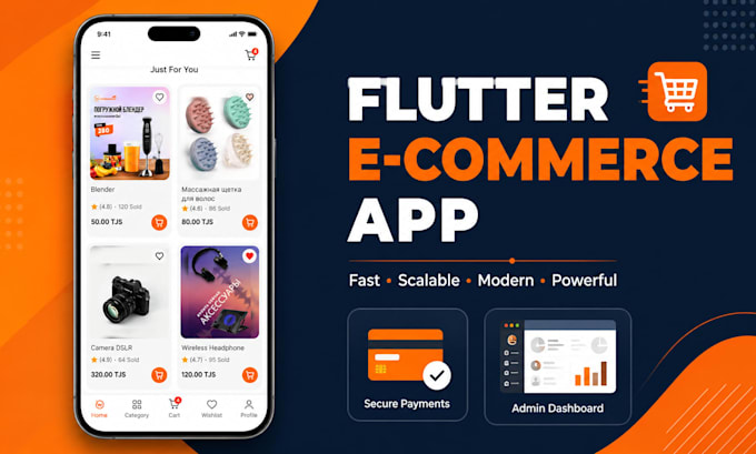 build a flutter ecommerce app with admin panel and payment