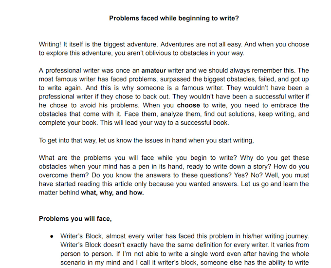 content writing and proofreading