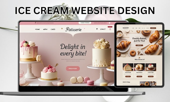 design profitable ice cream website cookies store chocolate website cake website