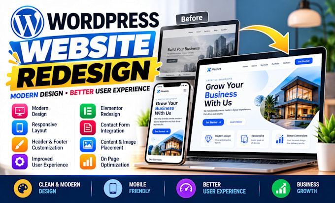 redesign your wordpress website with elementor