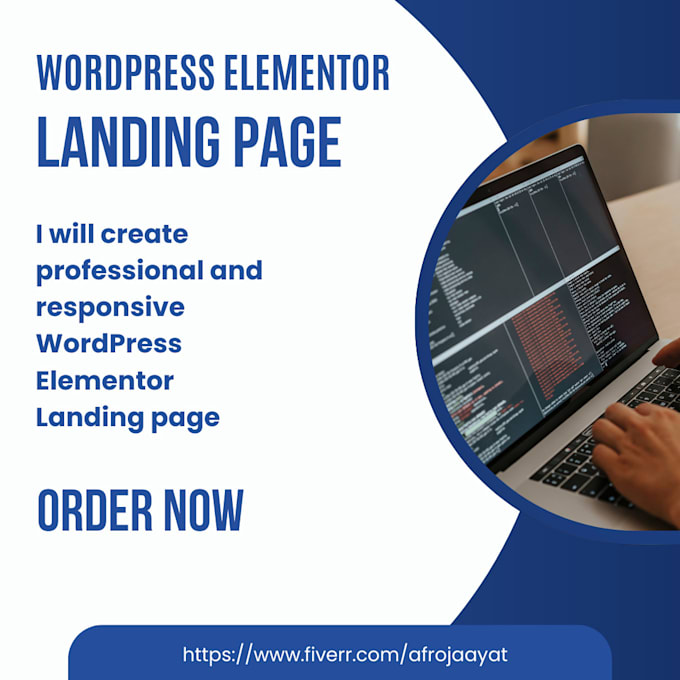 create wordpress elementor or elementor pro landing page