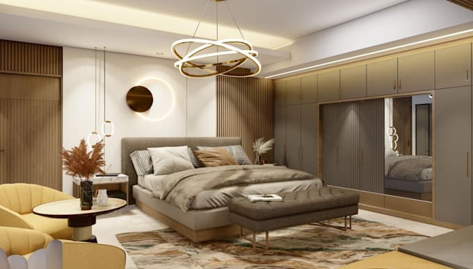 create outstanding interior design, photorealistic 3d