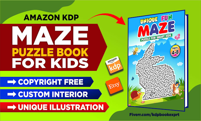 design unique labyrinth maze puzzle book for amazon KDP