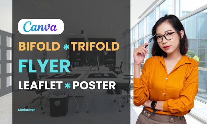 design flyers, bifold, trifold brochures in canva, photoshop