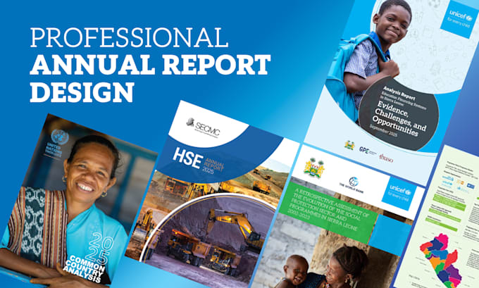 design a professional annual report or impact report