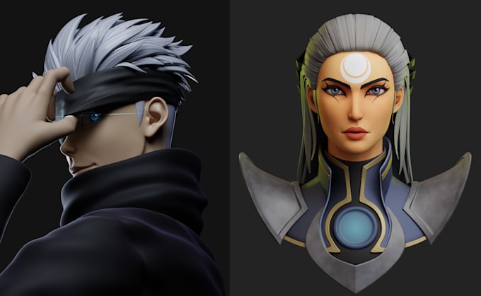 model and sculpt 3d characters