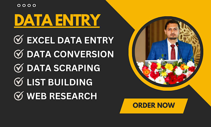 do data entry, web research and any types of ms office work