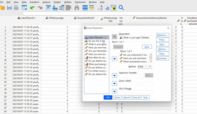 do statistical data analysis through spss for statistics, econometrics research