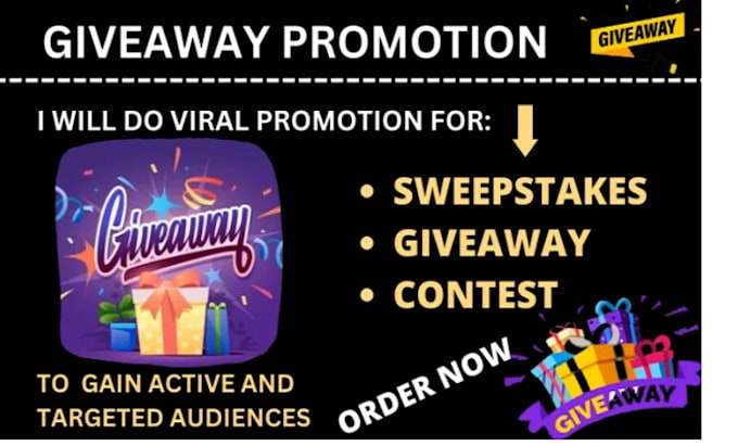 do giveaway promotion, contest promotion, sweepstake