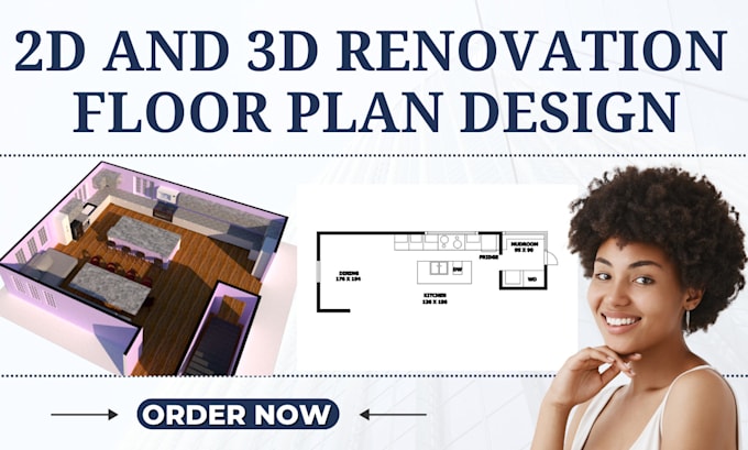 redraw 2d and 3d renovation floor plan remodeling floor plan