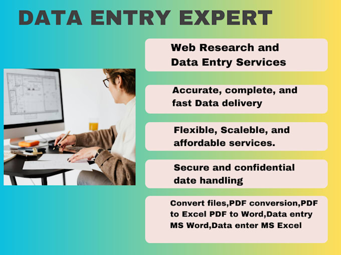do fast and accurate data entry, PDF to word, image to document conversion