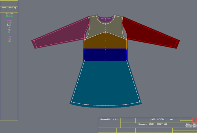 Develop the grading of your pattern multiple sizes by Mithunparveg | Fiverr