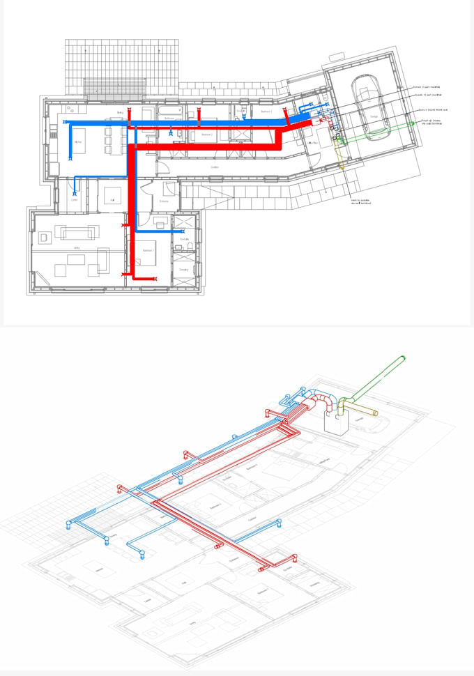 do mechanical autocad mep design mvhr radial ducting
