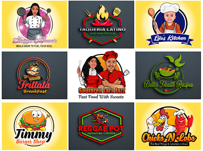do amazing restaurant cooking chef or bbq logo design