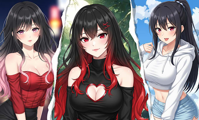 draw anime art and illustration for profile picture or fanart oc pfp vtuber