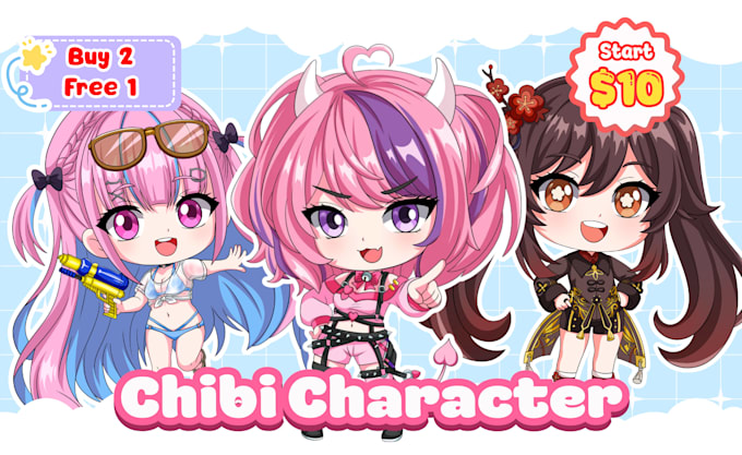 draw chibi art character for pfp, vtuber, emotes and kawaii