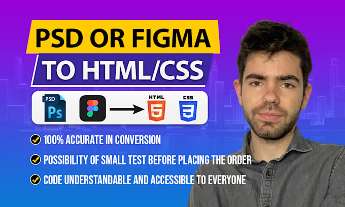Convert psd or figma to html and css by Felipereyweb | Fiverr