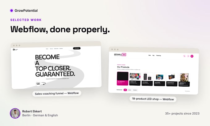 design and develop a converting webflow website with cms and seo