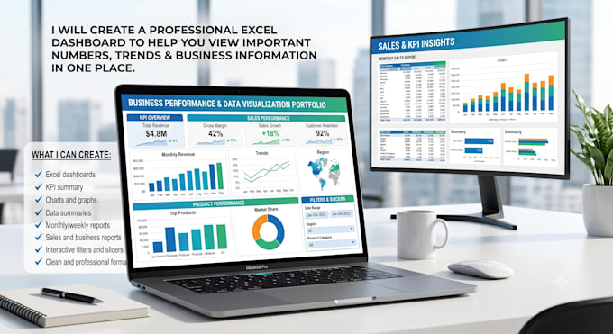 create an interactive excel dashboard and data visualization