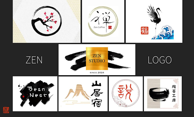 create japanese logo of zen simplicity