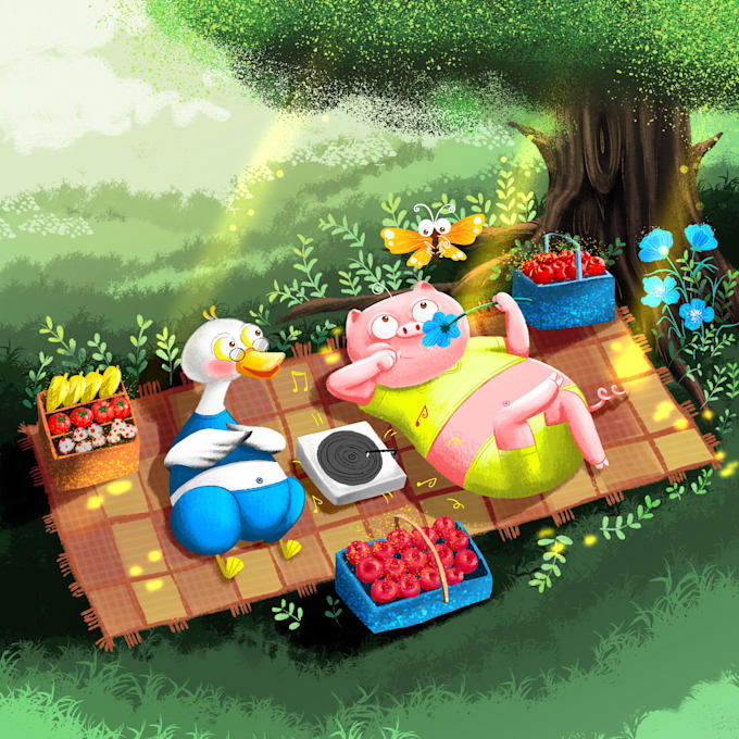 create children book illustrations for your projects