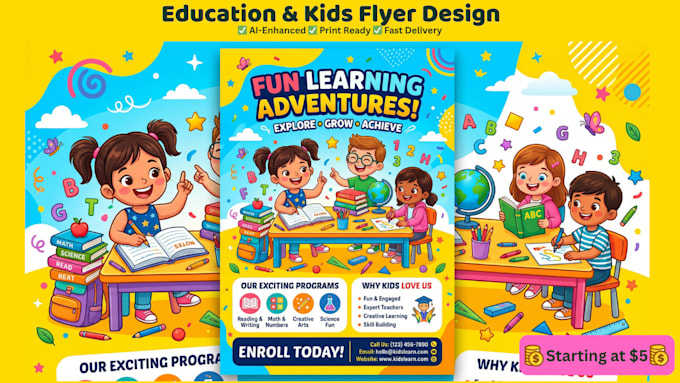 design a creative education and child care flyer