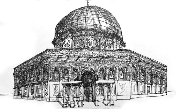 hand draw unique architectural and urban design illustration