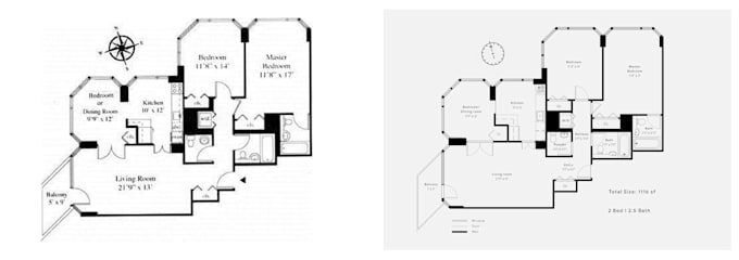 redraw real estate property floor plan
