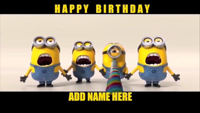 make cartoon minions birthday card