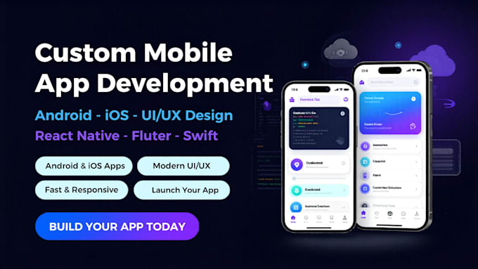 develop custom mobile app android IOS, uiux using react native flutter and swift