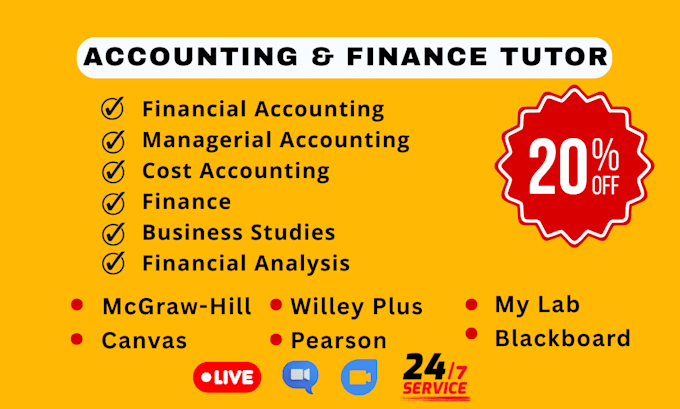 Be your accounting, finance and economics tutor by Rizwanjoura | Fiverr