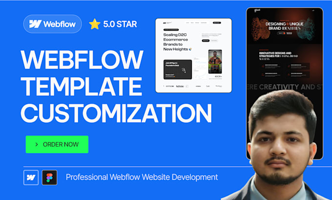 professionally customize webflow template to fit your unique brand identity