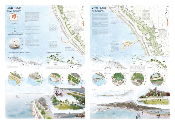 create architectural presentation board or poster