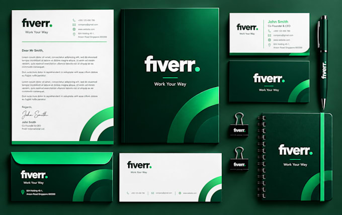 design business card letterhead envelope and complete stationery