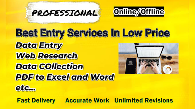 do data entry in low price, data entry in excel,copy paste, web research