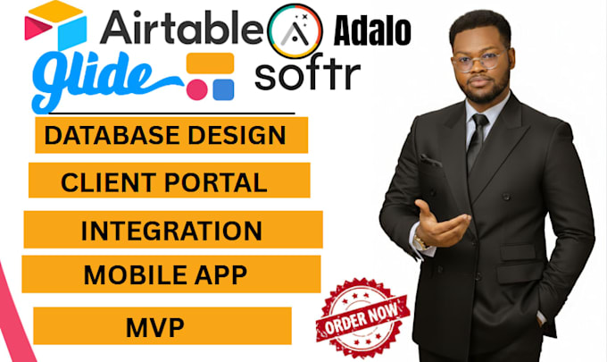 setup airtable database client portal design softr webapp automation adalo glide