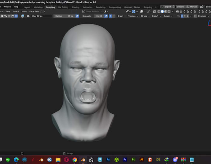 Sculpt a 3d head figure, 3d face model, 3d stl file for resin printing ...
