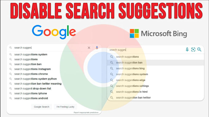 remove negative search suggestions in google and bing