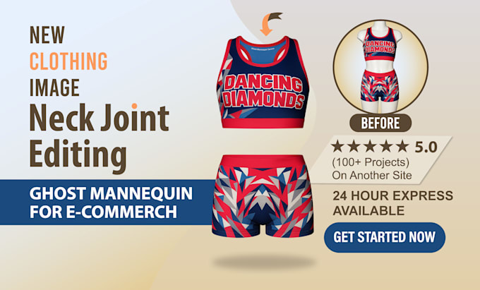 do ghost mannequin, neck joint service in photoshop