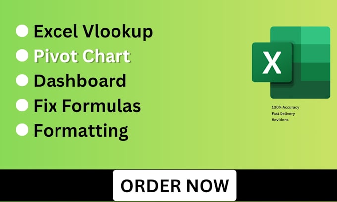 fix excel sheet, vlookup and pivot chart for analysis