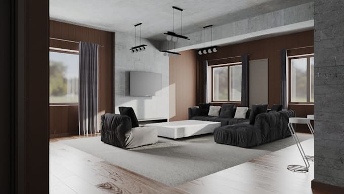 Make realistic 3d house render or interior visualization by Huston11 ...