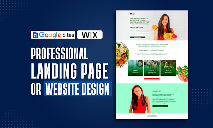 design a professional landing page or business website using wix or google sites