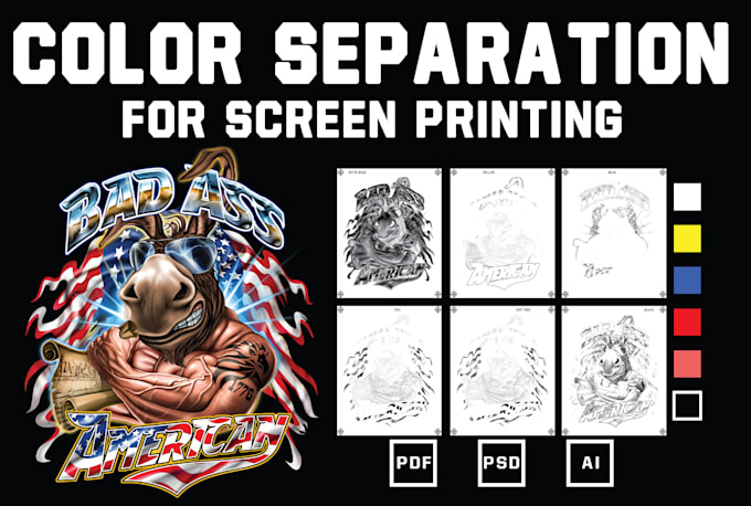 fix vectorize dtf dtg halftone cmyk and color separate for screen printing