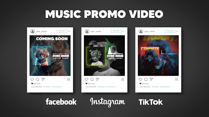 create music promo video for instagram facebook and youtube