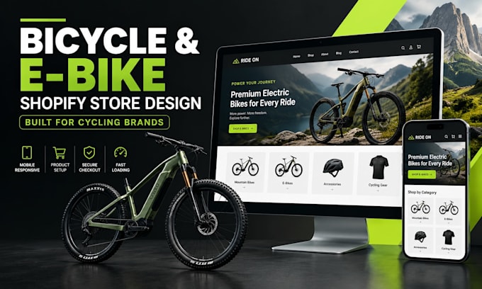 design a bicycle and e bike shopify store