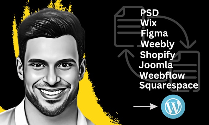 convert or clone html, psd, figma, weebly, shopify, wix, joomla, xd to wordpress