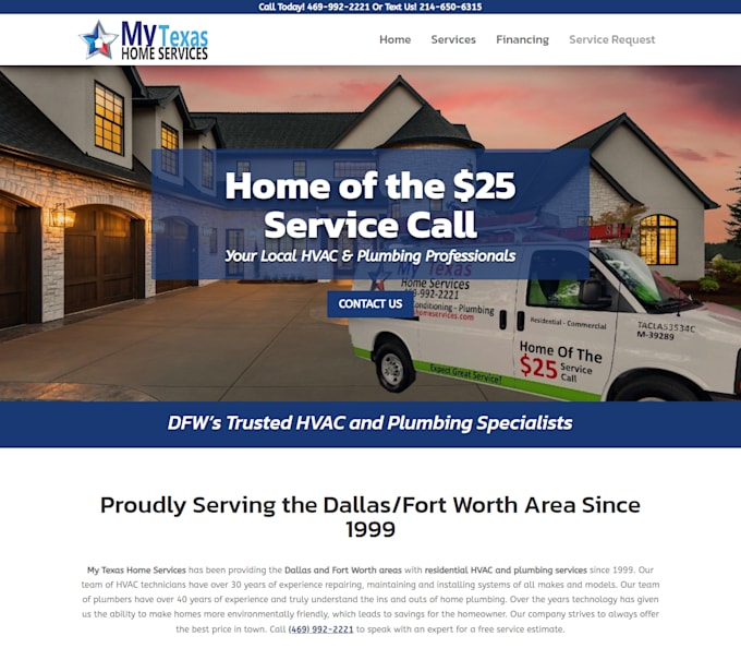 create plumber, electrician, handyman, home service website