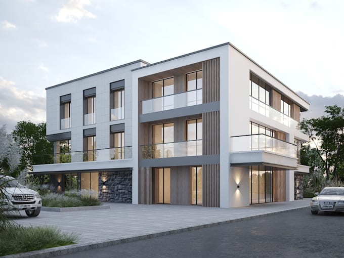 Realistic Buildsing Realistic 3d renderings of the exterior of the building by X410410 | Fiverr