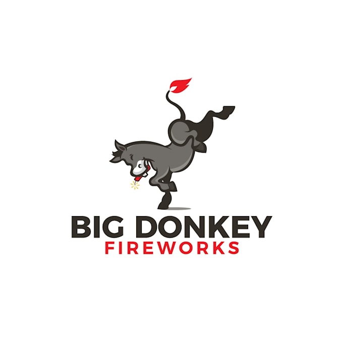 design excellent unique big donkey fireworks logo