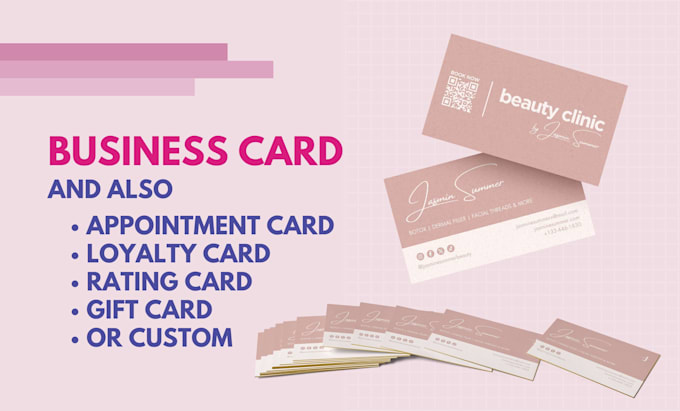 design business cards, loyalty cards, appointment cards, and rating cards
